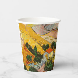 Landschaft mit Haus und PloughmaVincent van Gogh Pappbecher