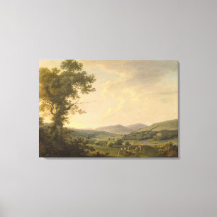 Landschaft mit Haymakers und eine entfernte Leinwanddruck