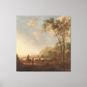 Landschaft mit Herdsmen und Vieh, Aelbert Cuyp, Leinwanddruck