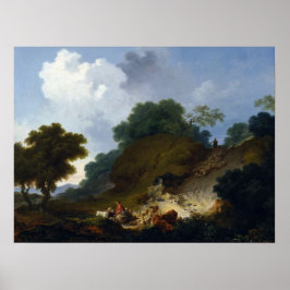 Landschaft mit Hirten von Fragonard Poster