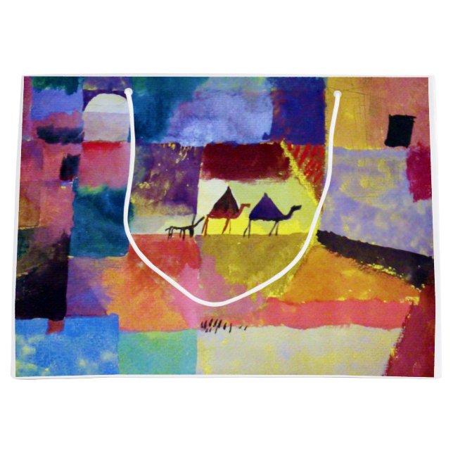 Landschaft mit Kamelen, Paul Klee Große Geschenktüte (Vorderseite)