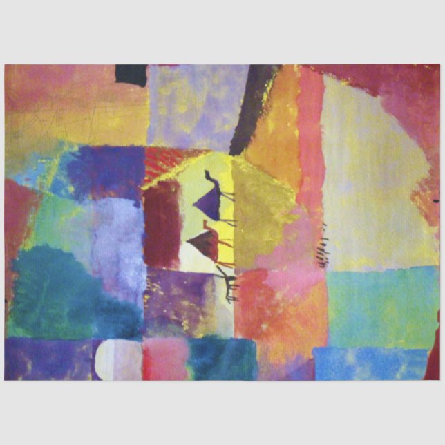 Landschaft mit Kamelen, Paul Klee Seidenpapier (Vorderseite)
