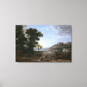 Landschaft mit Kaufleuten Leinwanddruck