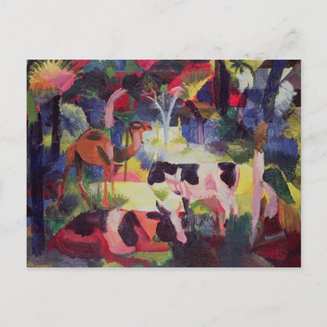 Landschaft mit Kühen und Kamel Postkarte (Vorderseite)