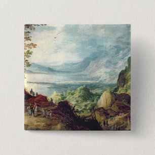 Landschaft mit Meer und Bergen (Öl auf Leinwand) Button