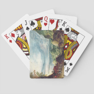 Landschaft mit Meer und Bergen (Öl auf Leinwand) Spielkarten
