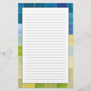 Landschaft mit mehrfarbigen, pixeligen Plätzen Briefpapier