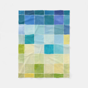 Landschaft mit mehrfarbigen, pixeligen Quadraten Fleecedecke