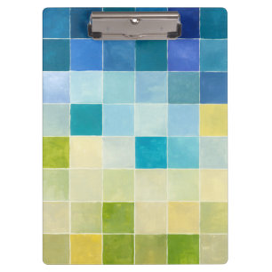 Landschaft mit mehrfarbigen Pixilated Quadraten Klemmbrett