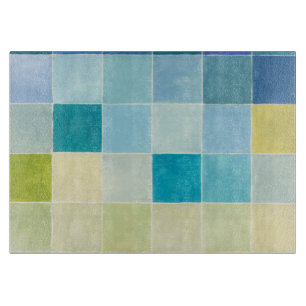 Landschaft mit mehrfarbigen Pixilated Quadraten Schneidebrett