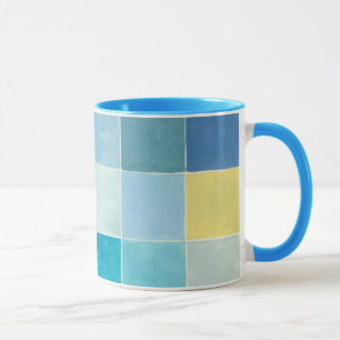 Landschaft mit mehrfarbigen Pixilated Quadraten Tasse