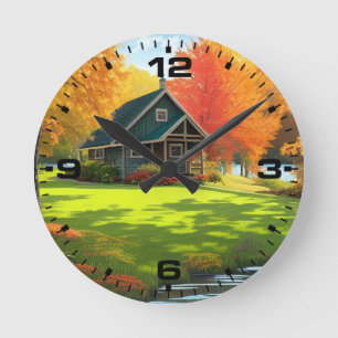 Landschaft mit natürlichem Hintergrund-46156 Runde Wanduhr