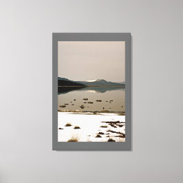 LANDSCHAFT MIT NEUTRALEN WINTER-TÖNEN LEINWANDDRUCK