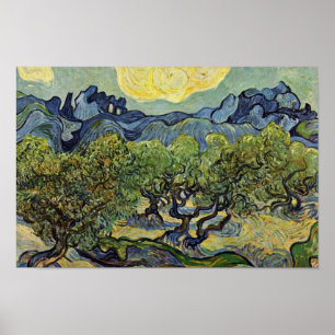 Landschaft mit Olivenbäumen durch Vincent van Gogh Poster