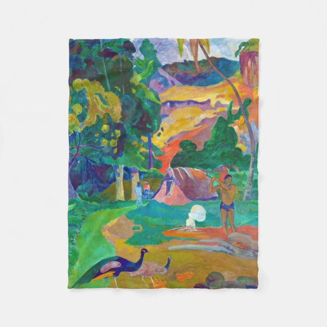 Landschaft mit Peakocks, Gauguin Fleecedecke (Vorderseite)