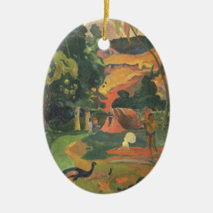 Landschaft mit Pfauen von Paul Gauguin Keramik Ornament