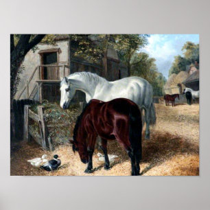 Landschaft mit Pferden Poster