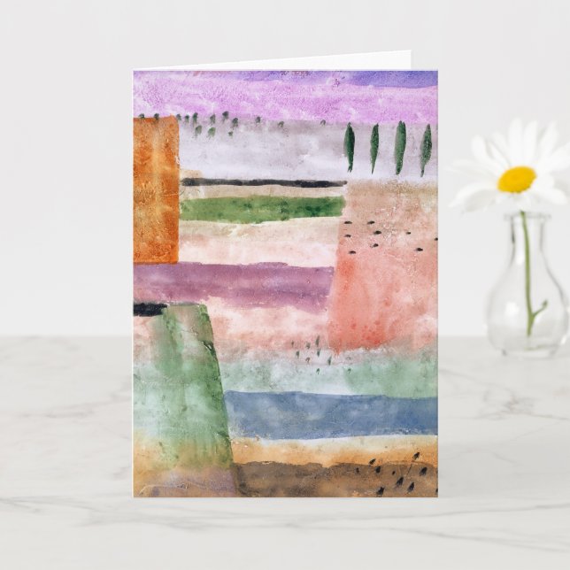 Landschaft mit Poplars - Paul Klee - Abstrakte Kun Karte (Kleine Pflanze)