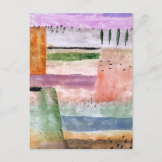 Landschaft mit Poplars - Paul Klee - Abstrakte Kun Postkarte