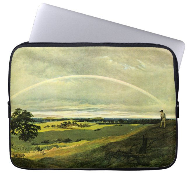 Landschaft mit Regenbogen, berühmtes Kunstwerk, Laptopschutzhülle (Vorderseite)