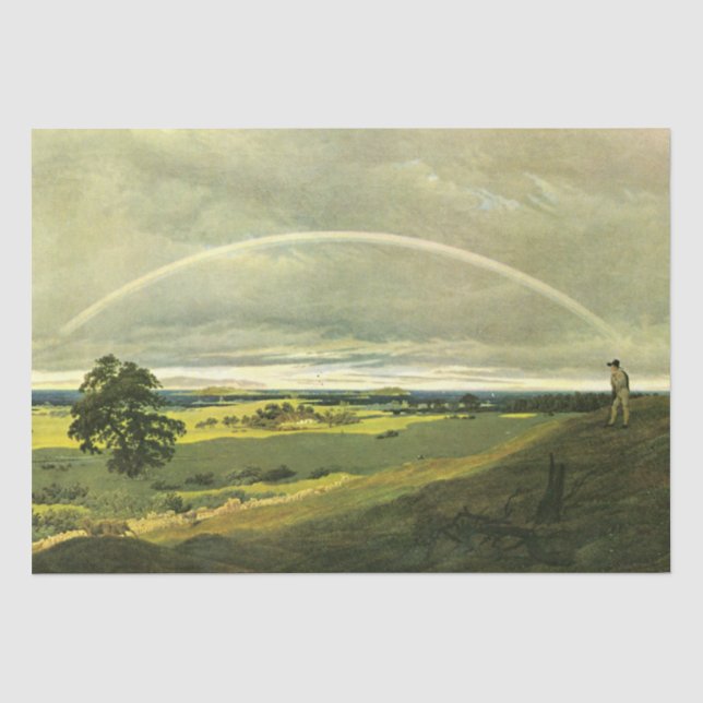 Landschaft mit Regenbogen (von Caspar David Friedr Seidenpapier (Vorderseite)