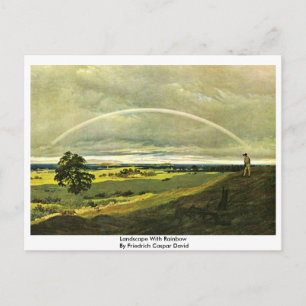Landschaft mit Regenbogen von Friedrich Caspar Dav Postkarte