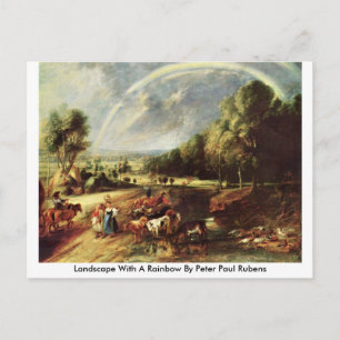 Landschaft mit Regenbogen von Peter Paul Rubens Postkarte