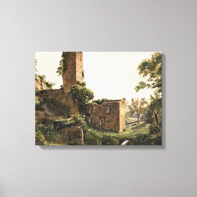 Landschaft mit Ruinen (Altes Ruiniertes Gebäude) Leinwanddruck (Vorderseite)