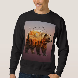 Landschaft mit rustikalem Grizzlybären Sweatshirt