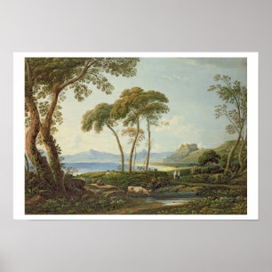 Landschaft mit Schloss Harlech Poster