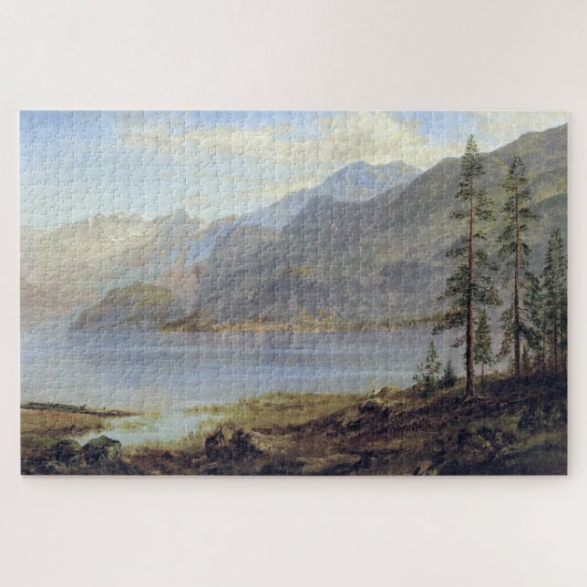 Landschaft mit See, Albert Bierstadt (Horizontal)