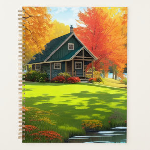 Landschaft mit See und Hütte-46556 Planer
