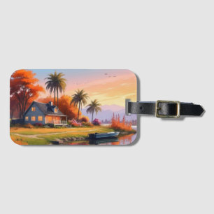 Landschaft mit See und Palmen-34219 Gepäckanhänger