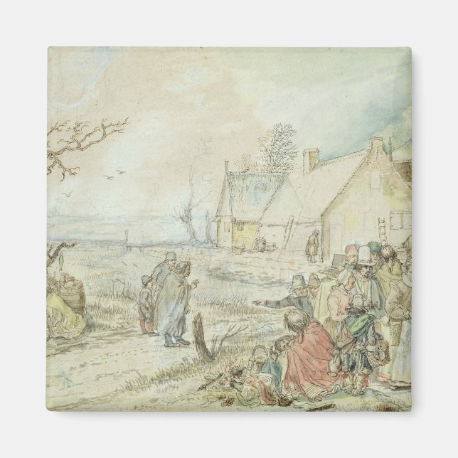 Landschaft mit Sinti und Roma Fortune Tellers Magnet (Vorne)