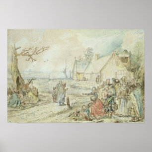 Landschaft mit Sinti und Roma Vermögen-Erzählern Poster