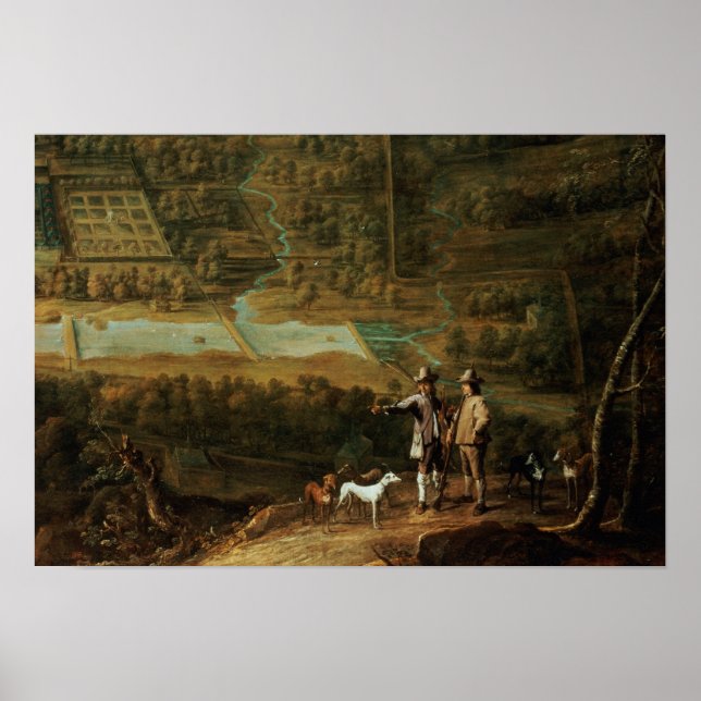 Landschaft mit Sportlern Poster (Vorne)