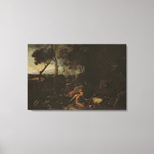 Landschaft mit St Jerome Leinwanddruck