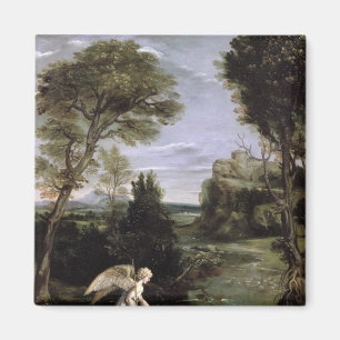 Landschaft mit Tobias, der Griff der Fische legt Magnet