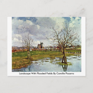 Landschaft mit überschwemmten Feldern von Camille  Postkarte