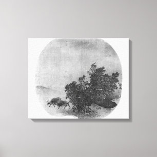 Landschaft mit Wasserbüffel, Song-Dynastie Leinwanddruck