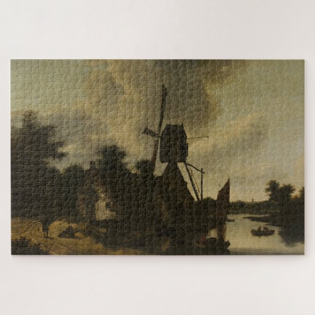 Landschaft mit Windmühle - Salomon Rombouts (Horizontal)