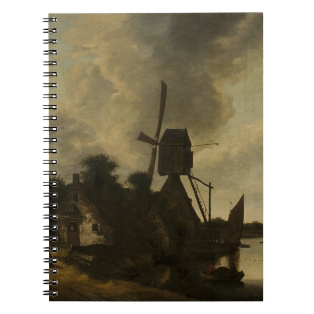 Landschaft mit Windmühle - Salomon Rombouts Notizblock (Vorderseite)
