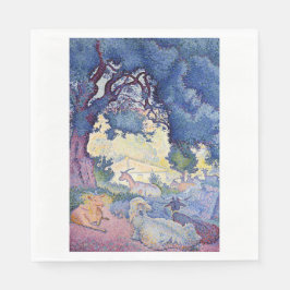 Landschaft mit Ziegen (von Henri-Edmond Cross) Serviette
