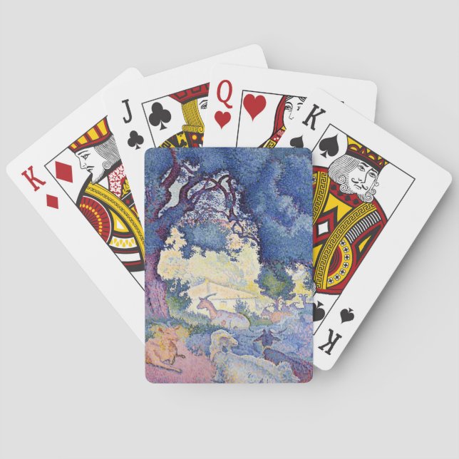 Landschaft mit Ziegen (von Henri-Edmond Cross) Spielkarten (Rückseite)