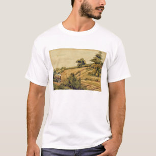 Landschaft mit Zug, 1854 (w/c und Bleistift auf T-Shirt