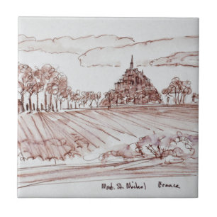 Landschaft Mont Saint-Michel   Normandie, Frankrei Fliese