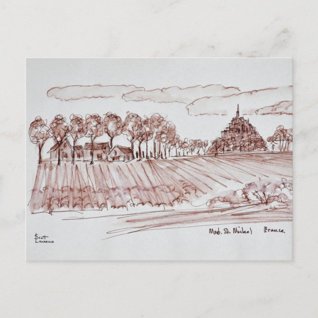 Landschaft Mont Saint-Michel | Normandie, Frankrei Postkarte (Vorderseite)