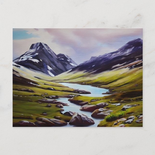 Landschaft Norwegen Malerei Postkarte (Vorderseite)