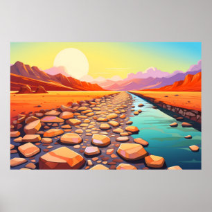 Landschaft Panorama Wüste Landschaft Natur Poster