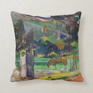 Landschaft Paul Gauguins Tahitian Kissen